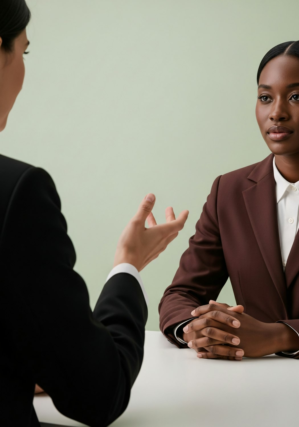 A professional salesperson actively engaged in a negotiation with a client, demonstrating strategic communication and problem-solving skills to close a deal.