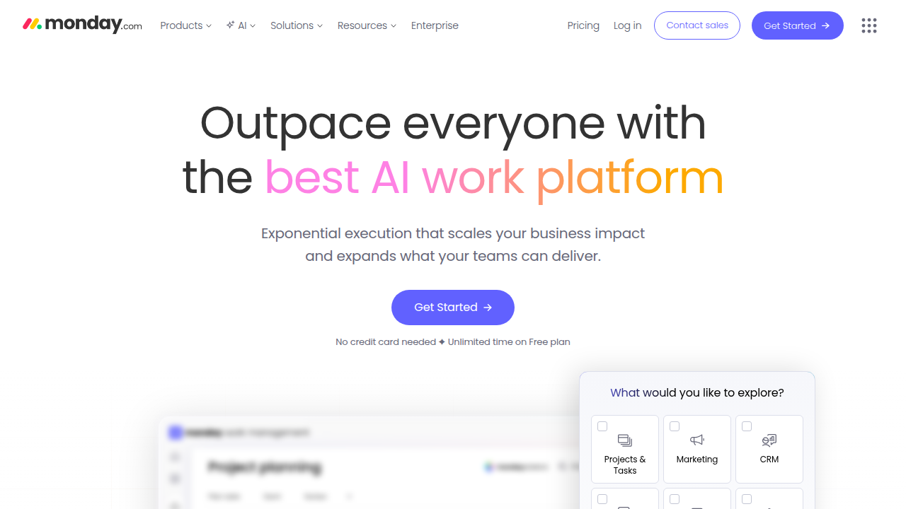Monday.com offers versatile work management and sales solutions, illustrating the kind of tools used to implement methodologies like the Challenger Sale.