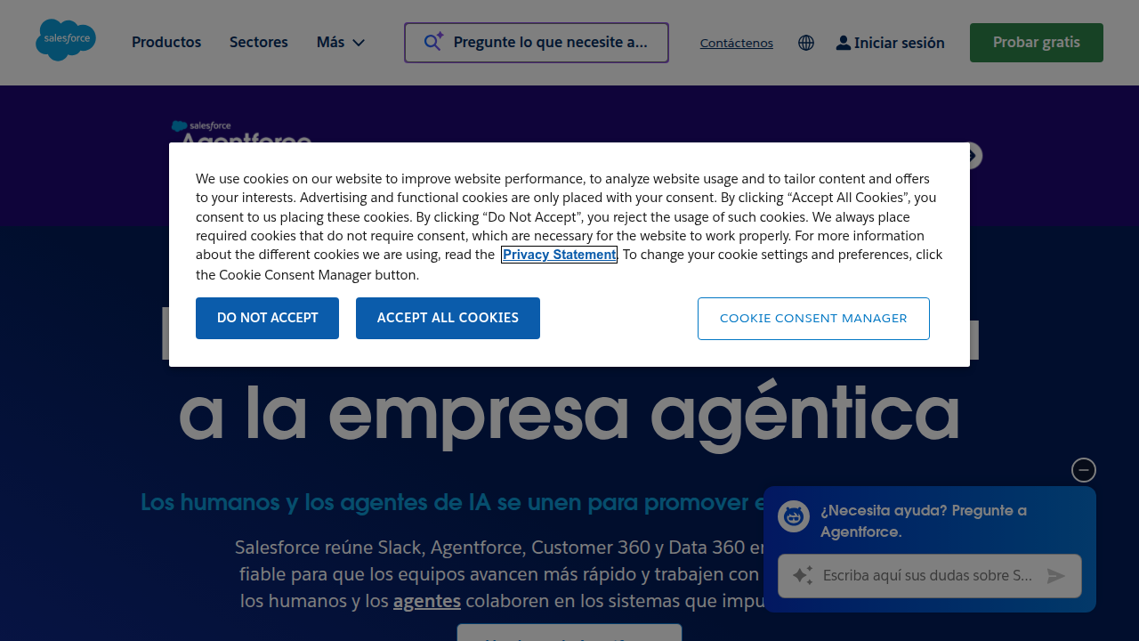A screenshot of the Salesforce homepage, representing a leading CRM tool preferred by Florida-based companies for sales operations.