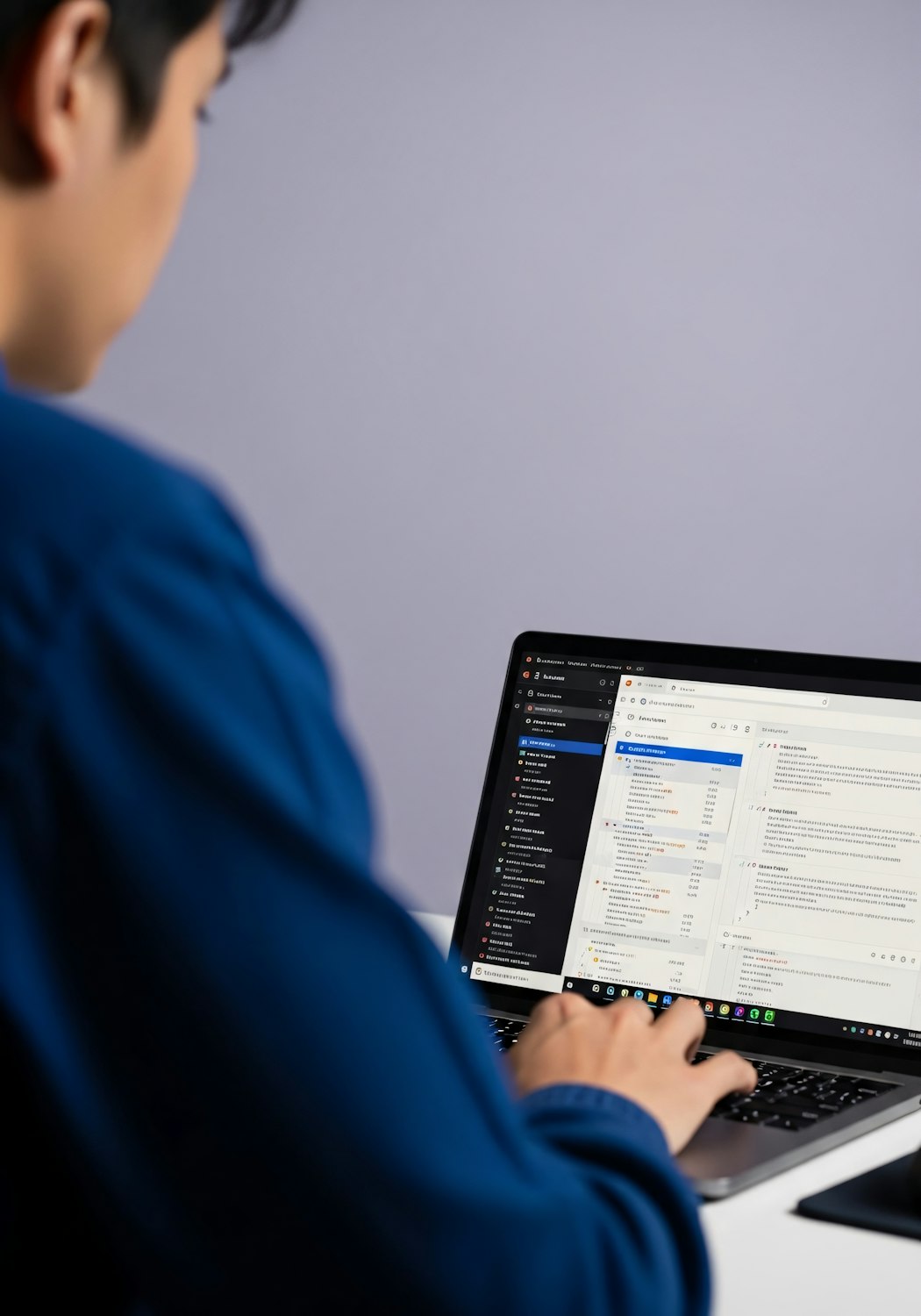 Photo of a real person studying on a laptop to represent gaining certifications and Trailhead training recommended in the article.